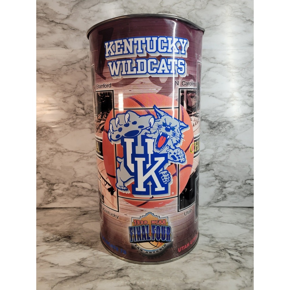 Vtg 1998 University Of Kentucky Wildcats P&K Metal Trash Can Final Four San Anto